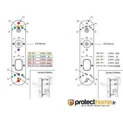 Poignée De Porte Blindée Universelle Vachette Secumax UP Champagne - Doré -E-boutique VACHETTE 10831260 4