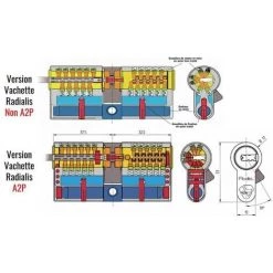 Barillet De Porte Vachette RADIALis A2P* 32,5 X 32,5 - Alu -E-boutique VACHETTE 11441590 3