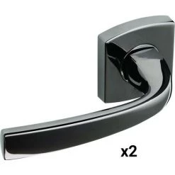 VACHETTE Bequille Double Artis - Zamak - Avec Rosace - Carré - Diamant Noir - Chrome