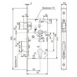 Serrure à Larder Axe 50 Usage Intensif D450 - Gâche : Sans - Modèle : Bec De Cane - VACHETTE - Pose : A Encastrer 9 Serrure à Larder Axe 50 Usage Intensif D450 - Gâche : Sans - Modèle : Bec De Cane - VACHETTE - Pose : A Encastrer -E-boutique VACHETTE 13494422 5