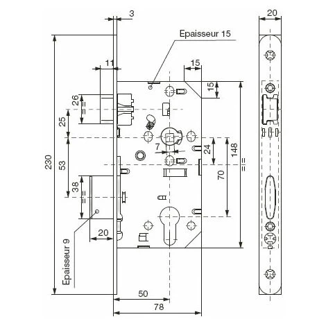 Serrure à Larder Axe 50 Usage Intensif D450 - Gâche : Sans - Modèle : Bec De Cane - VACHETTE - Pose : A Encastrer 5 Serrure à Larder Axe 50 Usage Intensif D450 - Gâche : Sans - Modèle : Bec De Cane - VACHETTE - Pose : A Encastrer – Image 5