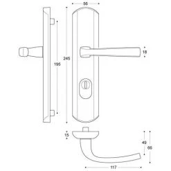 Poignée De Porte Blindée Design Vachette MUZE Platine 195 - Doré -E-boutique VACHETTE 16641707 5
