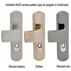 Poignée De Porte Blindée Design Vachette MUZE Diamant Noir 195 Mm - Noir -E-boutique VACHETTE 16641710 3