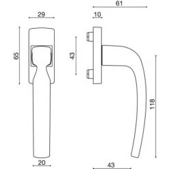 VACHETTE Levier Pour Ouvrants à La Françaises Et Oscillo-battants Artis Chromé Velours - Chromé Velours -E-boutique VACHETTE 18991729 3