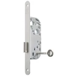 VACHETTE Serrure à Larder Pêne Dormant à Gorges Axe 40 Mm-Têtière Bouts Ronds Coloris Blanc -D 24