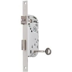 VACHETTE Serrure à Larder Pêne Demi-tour Et Dormant à Gorges Axe 40 Mm - Têtière Bouts Carrés Main Droite -D 25