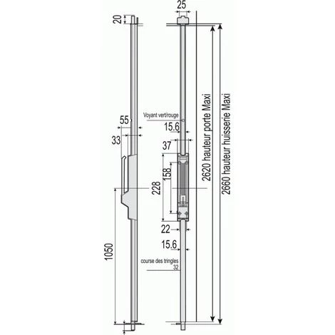 VACHETTE Crémone Pompier Type ST 741 à Poignée Basculante Sans Tringle Coloris Gris En Boîte De 7 Crémones - Aluminium 2 VACHETTE Crémone Pompier Type ST 741 à Poignée Basculante Sans Tringle Coloris Gris En Boîte De 7 Crémones - Aluminium – Image 2
