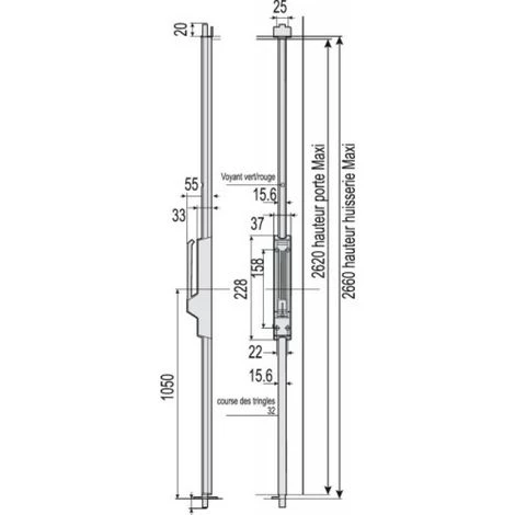 VACHETTE Crémone Pompier Type ST 741 à Poignée Basculante Sans Tringle Coloris Gris En Boîte De 7 Crémones - Aluminium 3 VACHETTE Crémone Pompier Type ST 741 à Poignée Basculante Sans Tringle Coloris Gris En Boîte De 7 Crémones - Aluminium – Image 3