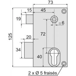 VACHETTE Serrure En Applique Verticale à Fouillot - Pêne Dormant Et Demi-tour - A Cylindre Européen - 7216 Main Gauche -E-boutique VACHETTE 18993407 3