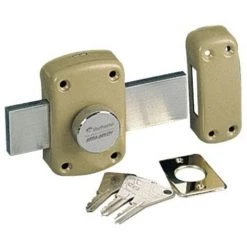 VACHETTE Verrou à Bouton Pour Porte Fine Garage Et Cave Cyclop Type 7600 - Longueur Du Pêne 145 Mm