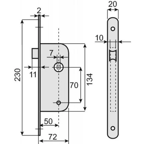 VACHETTE Serrure à Larder Pêne Demi-tour Axe 40 Mm Droite - Têtière Bouts Ronds - D12 Bte 25 3 VACHETTE Serrure à Larder Pêne Demi-tour Axe 40 Mm Droite - Têtière Bouts Ronds - D12 Bte 25 – Image 3
