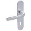 VACHETTE Béquille Double Sur Plaque Entraxe 165 Mm Ligne Logio Aluminium Anodisé Argent Clé I