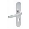 VACHETTE Béquille Double Sur Plaque Entraxe 195 Mm Ligne Logio Aluminium Anodisé Argent Bec De Cane