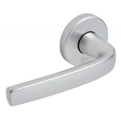 VACHETTE Béquille Double Sur Rosaces Ligne Logio Aluminium Anodisé Argent Condamnation à Voyant