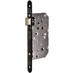 VACHETTE Serrure à Larder D452 Bec De Cane, Axe 50, Entraxe 70 C7 Bouts Ronds Inox Brossé Droite Sans Gâche.