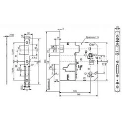 VACHETTE Serrure De Sûreté Type D 453 Bec De Cane à Condamnation Axe à 120 Mm -E-boutique VACHETTE 18994693 3