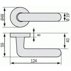 VACHETTE Béquille Double Seule Grise Pour Ensemble Sur Plaque Ou Rosace En Polyamide - ARCOLOR 710 - Gris Clair -E-boutique VACHETTE 19001874 3