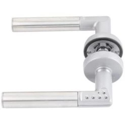 VACHETTE Béquille Double Code Handle Sur Rosace Ronde C7 35/80 Chromé/velours, Bec-de-cane Droite