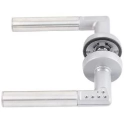 VACHETTE Béquille Double Code Handle Sur Rosace Ronde C7 35/80 Chromé/velours, Bec-de-cane Gauche