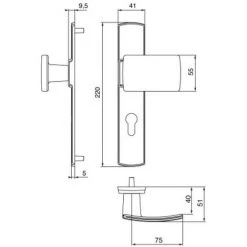 VACHETTE Béquille Double Palière Ligne Artis Clé I Chromé Platine - Platine -E-boutique VACHETTE 19002341 3