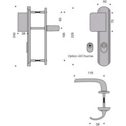 VACHETTE Béquille Palière De Sécurité Sécumax One Aluminium Anodisé Argent Entraxe 195 Mm -E-boutique VACHETTE 19002506 3