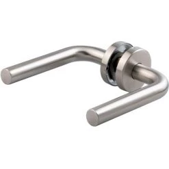Poignée De Porte Sur Rosace Inox Satinée - Bec De Cane - Linox 491 - Vachette