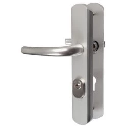 Poignée De Porte Sur Plaque Argent - Clé I - Secumax - Vachette