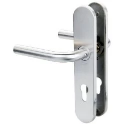 Poignée De Porte Sur Plaque Inox Brossé - Clé I - Linox 491 - Vachette