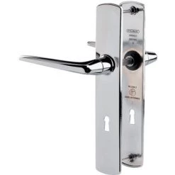 Poignée De Porte Sur Plaque Chromé - Clé L - Riv Bloc - Vachette