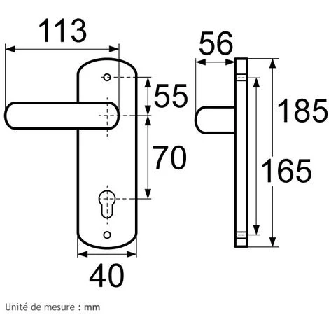 Poignée De Porte Sur Plaque Chromé - Bec De Cane - Riv Junior - Vachette 2 Poignée De Porte Sur Plaque Chromé - Bec De Cane - Riv Junior - Vachette – Image 2