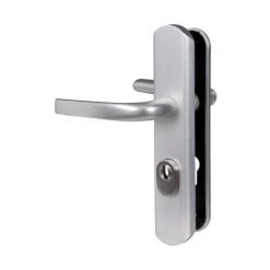 Poignée De Porte Sur Plaque Argent - Clé I - Secumax Up - Vachette