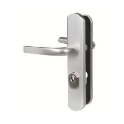 Poignée De Porte Sur Plaque Argent - Clé I - Secumax One - Vachette