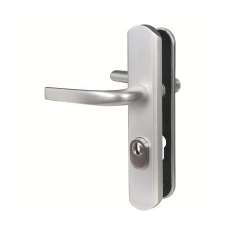 Poignée De Porte Sur Plaque Argent - Clé I - Secumax One - Vachette 1 Poignée De Porte Sur Plaque Argent - Clé I - Secumax One - Vachette