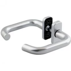 Poignée De Porte Sur Rosace Rectangulaire Argent - Bec De Cane - Bercy - Vachette