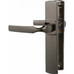 Poignée De Porte Sur Plaque Finition Diamant Noir - Bec De Cane - 185 Mm - Artis - Vachette