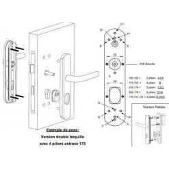 Poignée De Porte Blindée Universelle Vachette Secumax UP Anodinox - Gris -E-boutique VACHETTE 22876250 5