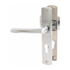 Poignée De Porte Palière Scult Bezault - Chromé Velours - Clé I - Vachette