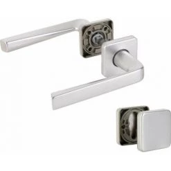 Poignée Sur Rosace Kaza Bezault - Argent - Comdamnation Aveugle - Vachette