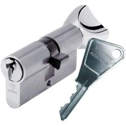 Cylindre De Sureté à Bouton V5 Vachette - Dimensions 30 X 30 Mm - Laiton Nickelé