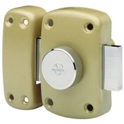 Verrou De Sureté Bouton Et Cylindre Série Cyclop Vachette - Bronze - Longueur 40 Mm