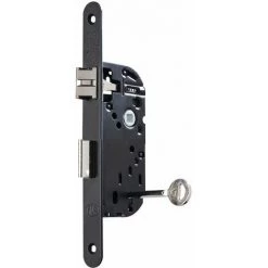 Serrure à Encastrer 3 Gorges - Noir - 2 Clés + Gache Incluse - VACHETTE