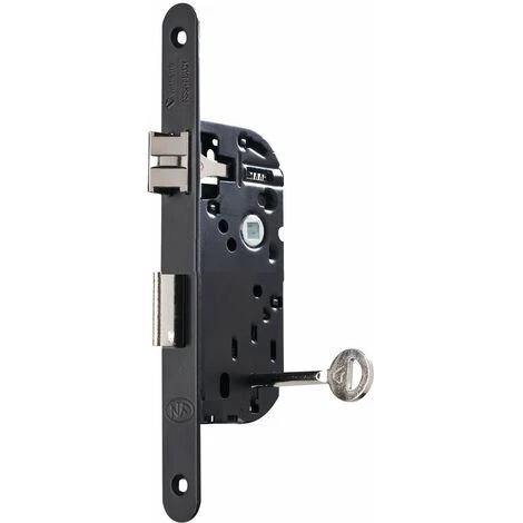 Serrure à Encastrer 3 Gorges - Noir - 2 Clés + Gache Incluse - VACHETTE 1 Serrure à Encastrer 3 Gorges - Noir - 2 Clés + Gache Incluse - VACHETTE