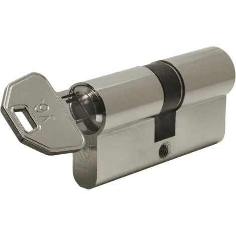 Cylindre De Serrure Nickelé V6, 30x40 Mm, 6 Goupilles, 4 Clés Réversibles Vachette 1 Cylindre De Serrure Nickelé V6, 30x40 Mm, 6 Goupilles, 4 Clés Réversibles Vachette