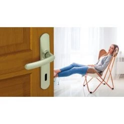 Poignées De Porte Avec Plaque, Entraxe 165 Mm, Clé L, Chromées Miroir Vachette -E-boutique VACHETTE 43480543 4