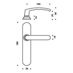 Poignées De Porte Avec Plaque, Entraxe 195 Mm, Bec De Canne, Chromées Miroir Vachette 5 Poignées De Porte Avec Plaque, Entraxe 195 Mm, Bec De Canne, Chromées Miroir Vachette -E-boutique VACHETTE 43480943 3