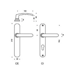 Poignées De Porte Avec Plaque, Entraxe 195 Mm, Clé I, Chromées Miroir Vachette -E-boutique VACHETTE 43480970 4