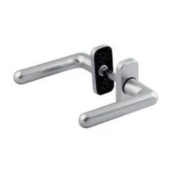 Béquille Double Sur Rosaces Rectangulaires Golf Argent Vachette, Double, Rectangulaire