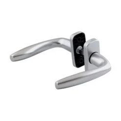 Béquille Double Sur Rosaces Rectangulaires Orca Argent Vachette, Double, Rectangulaire