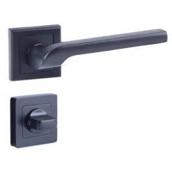 Poignée De Porte Carré De 7, Noir, YALE Siena, Verrouillage Bouton Vachette