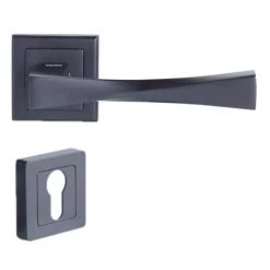 Poignée De Porte Carré De 7, Noir, YALE Verona, Cylindre Euro Vachette
